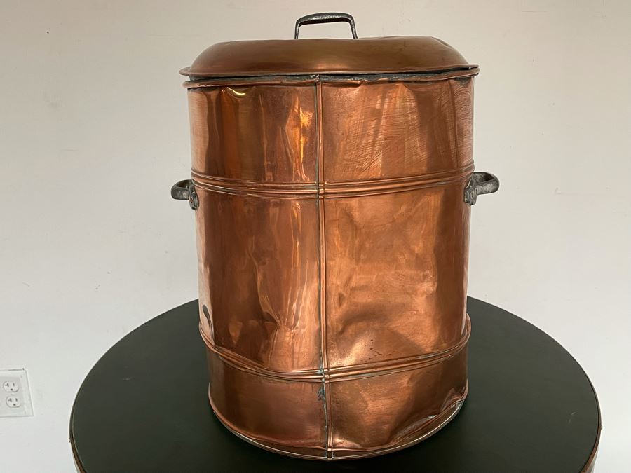 Old Large Copper Pot For Brewing / Bottling / Water Container 16W X 20H [Photo 6]