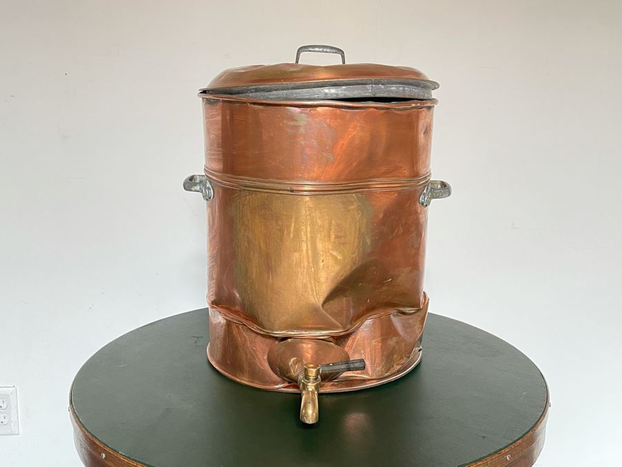 Old Large Copper Pot For Brewing / Bottling / Water Container 16W X 20H [Photo 4]