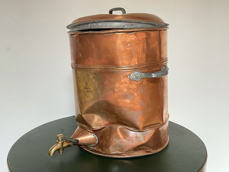 Old Large Copper Pot For Brewing / Bottling / Water Container 16W X 20H [Photo 3]