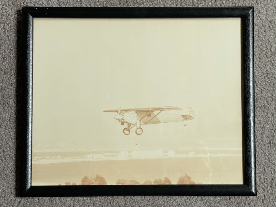 Original Vintage Photograph Of The Spirit Of St. Louis Flying Over San Diego Beach Around 1927 Framed 10.25 X 8.5 [Photo 2]