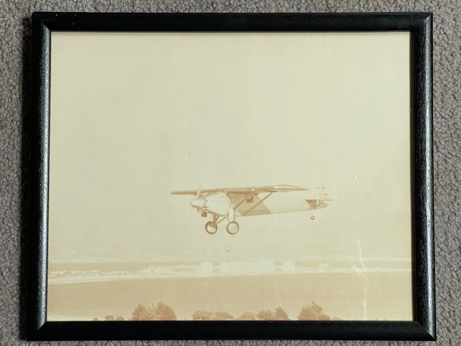 Original Vintage Photograph Of The Spirit Of St. Louis Flying Over San Diego Beach Around 1927 Framed 10.25 X 8.5 [Photo 3]