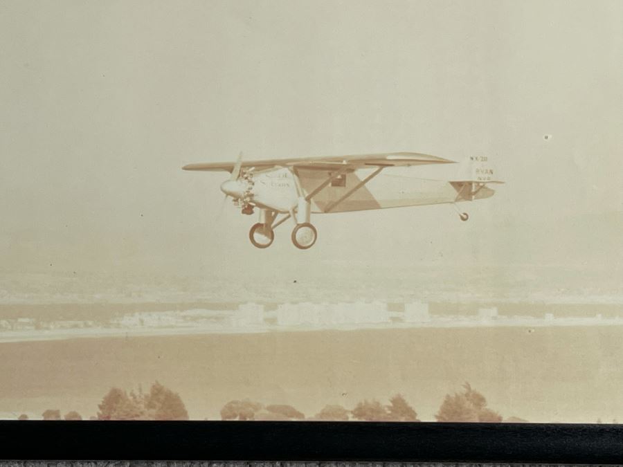 Original Vintage Photograph Of The Spirit Of St. Louis Flying Over San Diego Beach Around 1927 Framed 10.25 X 8.5 [Photo 6]