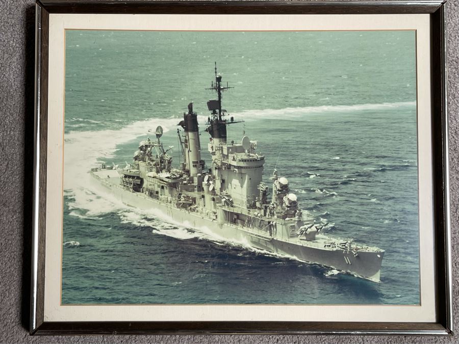 Original Photograph Of USS Chicago CG-11 Official US Navy Photo Belonged To Rear Admiral S. T. Counts Framed 21W X 17H [Photo 2]