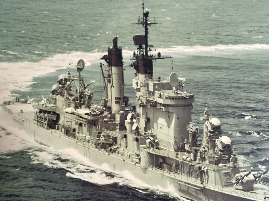 Original Photograph Of USS Chicago CG-11 Official US Navy Photo Belonged To Rear Admiral S. T. Counts Framed 21W X 17H [Photo 5]