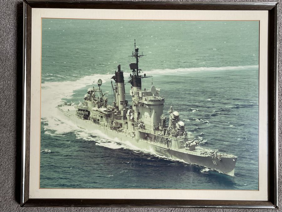 Original Photograph Of USS Chicago CG-11 Official US Navy Photo Belonged To Rear Admiral S. T. Counts Framed 21W X 17H [Photo 1]