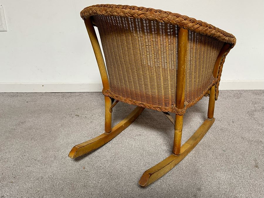 Vintage Child's Wicker Rocking Chair 16W  X 16D X 18H [Photo 5]