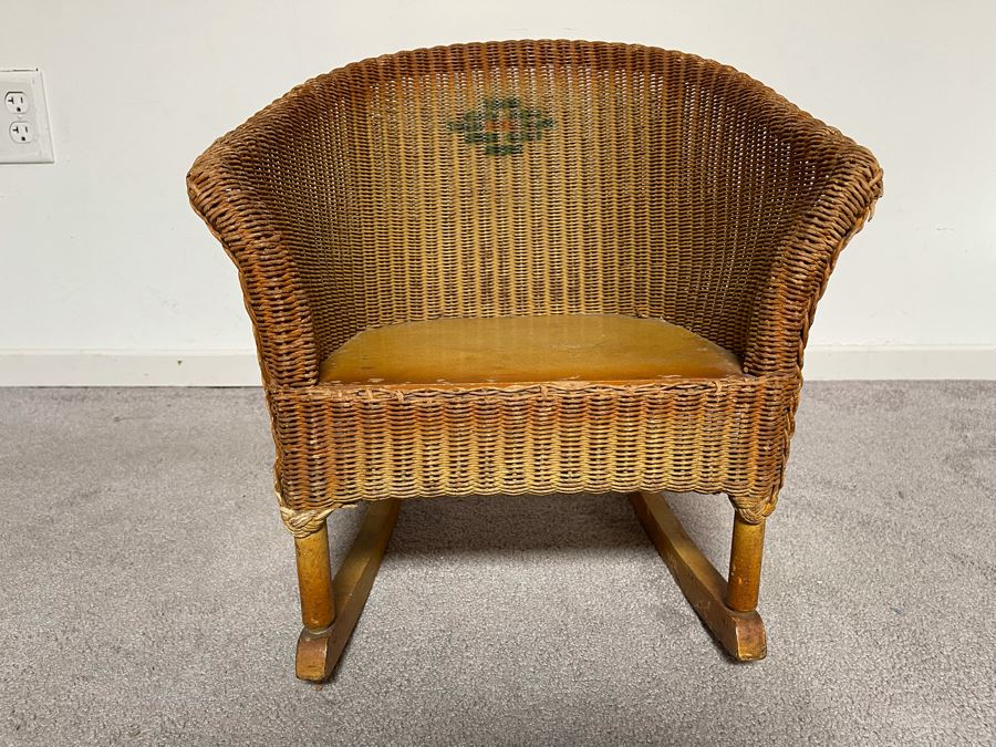 Vintage Child's Wicker Rocking Chair 16W  X 16D X 18H [Photo 2]