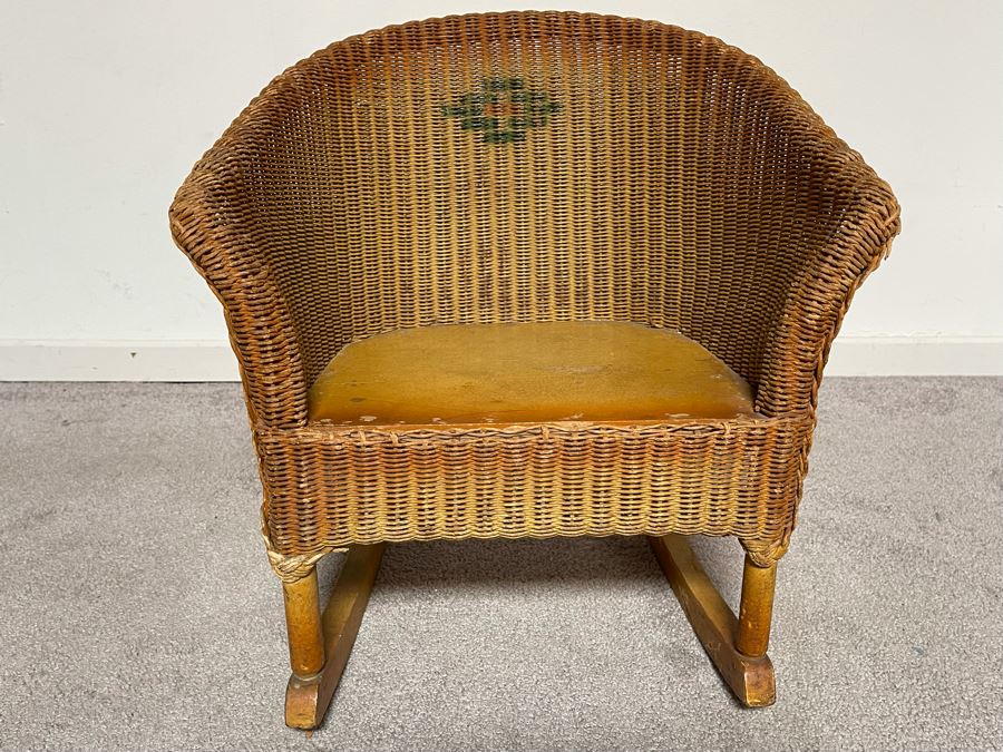 Vintage Child's Wicker Rocking Chair 16W  X 16D X 18H [Photo 3]