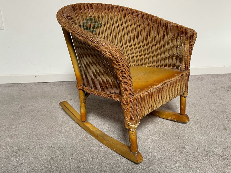 Vintage Child's Wicker Rocking Chair 16W  X 16D X 18H [Photo 4]