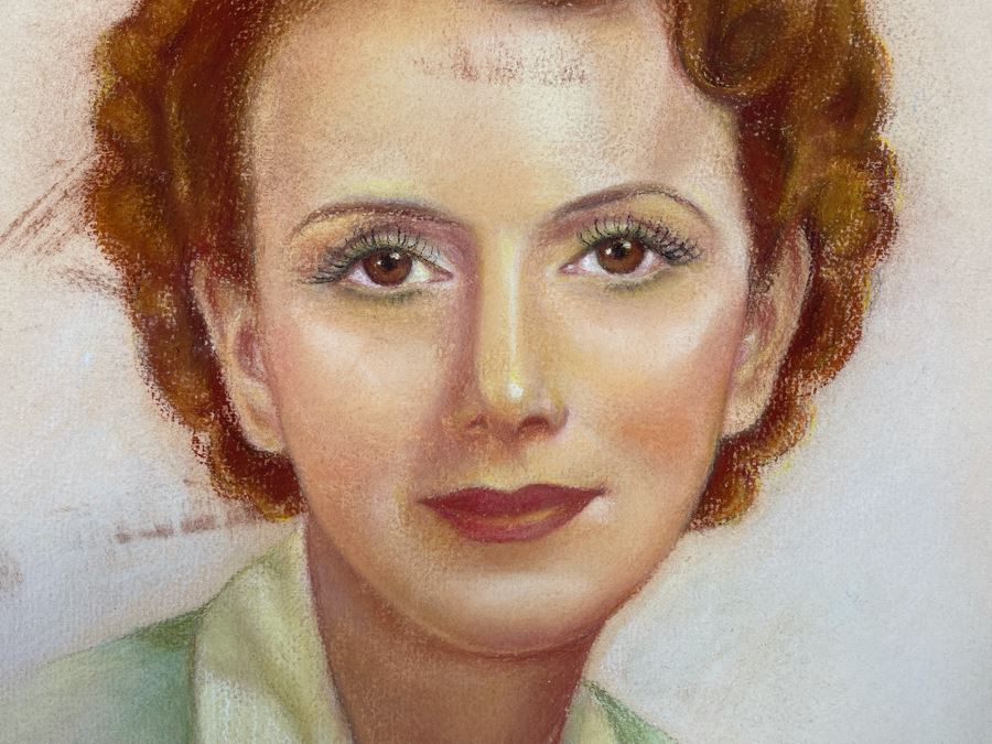 Original Vintage 1940 Pastel Drawing Of 1920s Hollywood Movie Star Silent Film Actress Gladys Walton 13.5W X 17.5H [Photo 4]