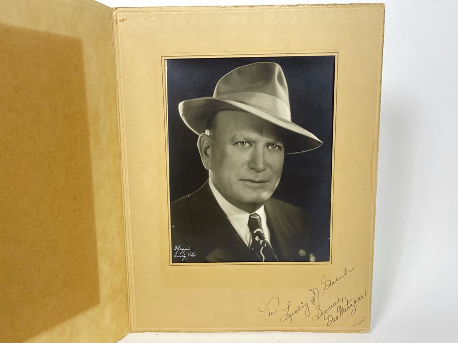 Original Photograph Of Hollywood Film Distribution Pioneer Gus Metzger (1878-1963) Signed By Gus Metzger 7.5 X 9.5 [Photo 1]