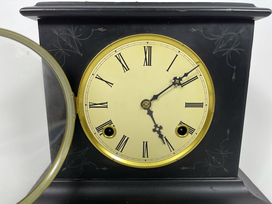 Antique Ingraham Company Mantle Clock 1885 Patent Date Working But May Need Tuning - Have Key 10.5W X 6.5D X 10.5H [Photo 5]