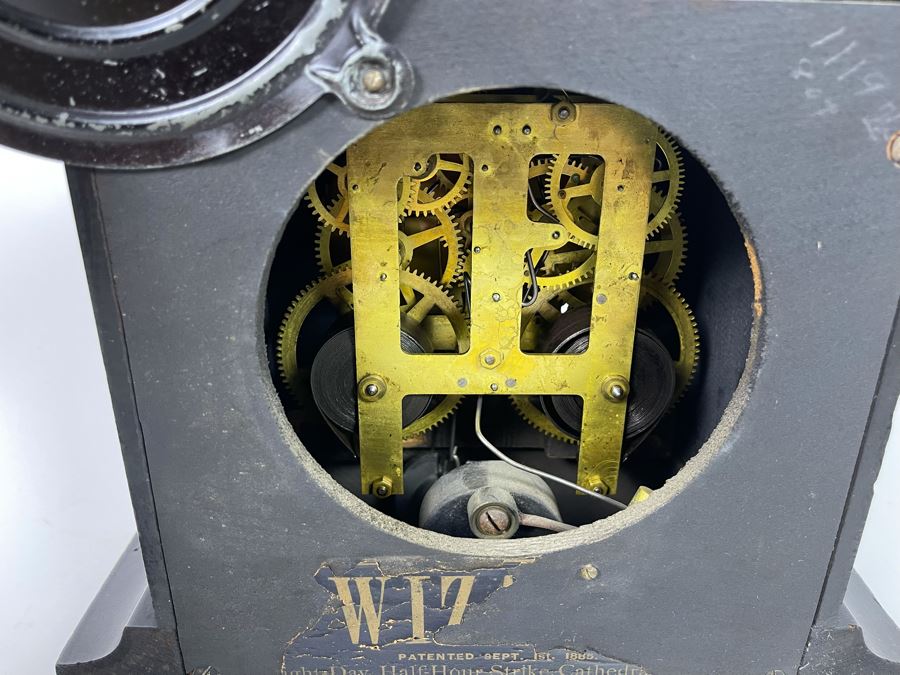 Antique Ingraham Company Mantle Clock 1885 Patent Date Working But May Need Tuning - Have Key 10.5W X 6.5D X 10.5H [Photo 9]