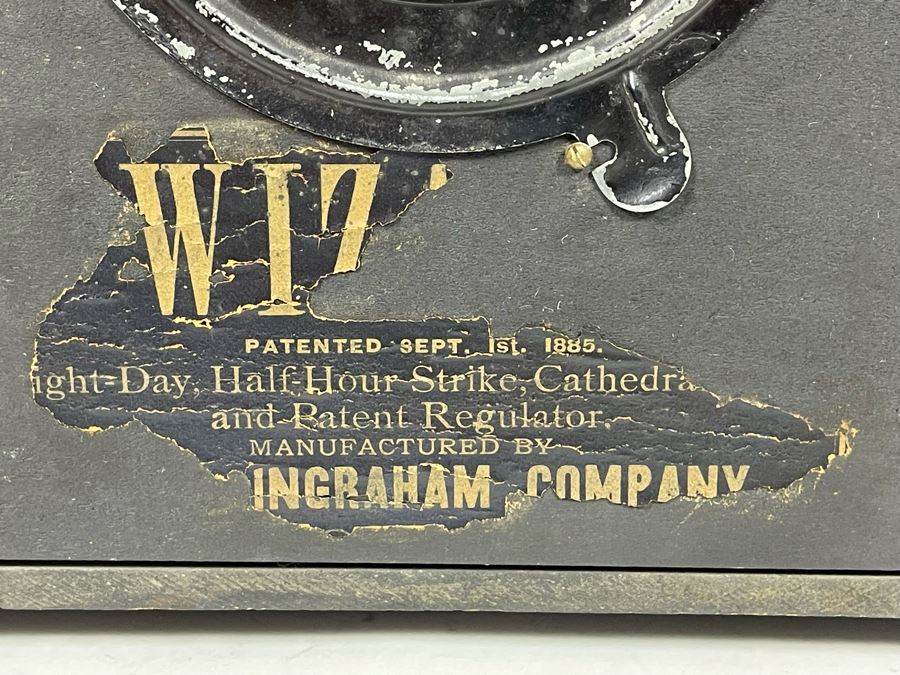 Antique Ingraham Company Mantle Clock 1885 Patent Date Working But May Need Tuning - Have Key 10.5W X 6.5D X 10.5H [Photo 7]