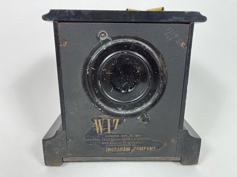 Antique Ingraham Company Mantle Clock 1885 Patent Date Working But May Need Tuning - Have Key 10.5W X 6.5D X 10.5H [Photo 6]