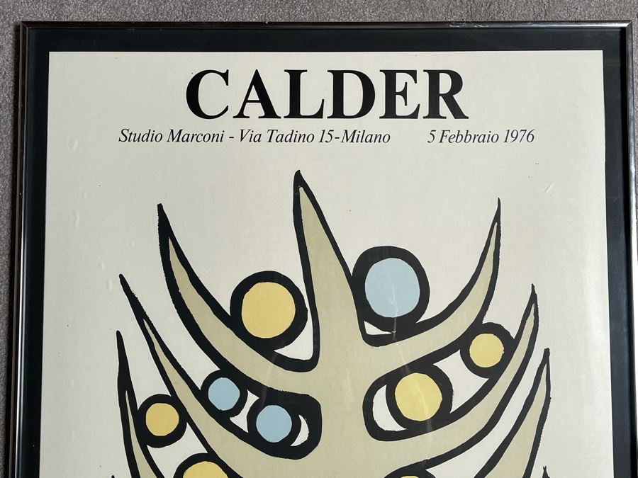 Vintage Alexander Calder Studio Marconi Italy Art Exhibition Poster From 1976 Framed 30 X 39 [Photo 4]