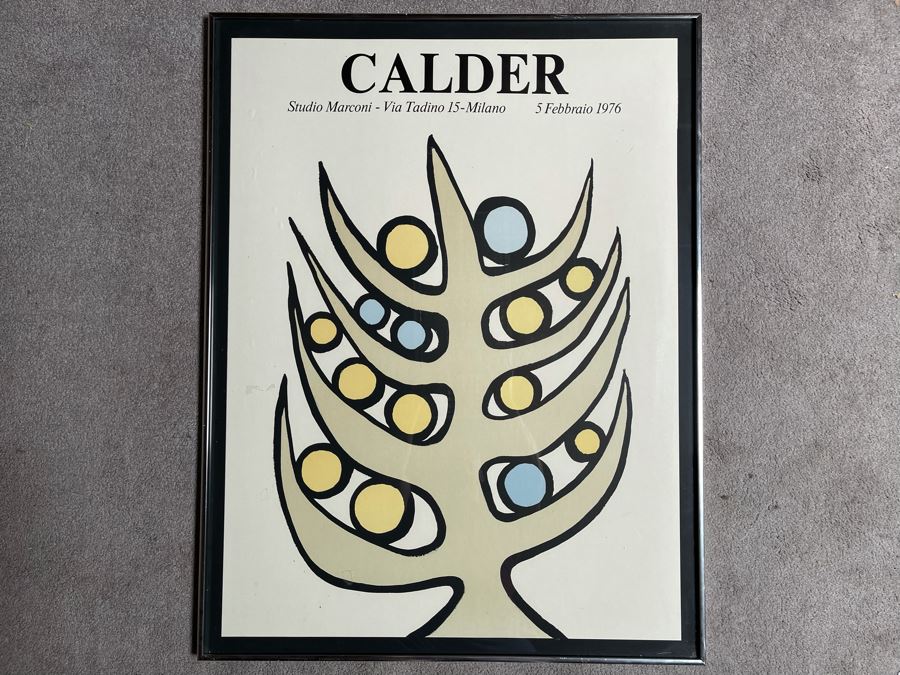 Vintage Alexander Calder Studio Marconi Italy Art Exhibition Poster From 1976 Framed 30 X 39 [Photo 3]