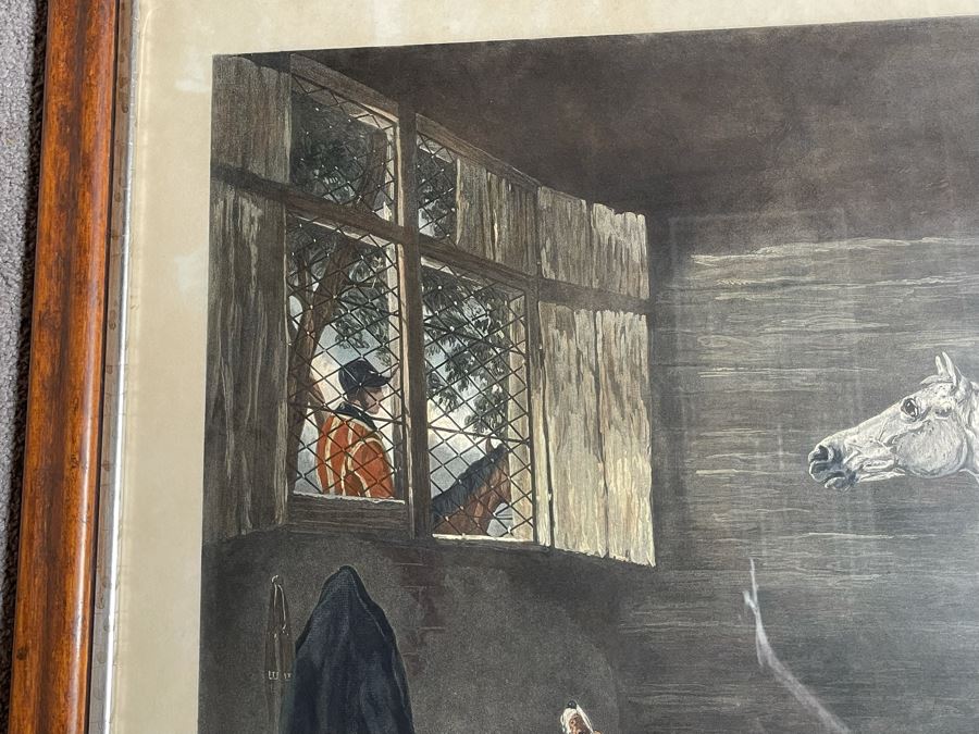 English Horse Engraving Titled Left At Home By J. Harris Painting By R. B. Davis Framed 36 X 30 [Photo 7]