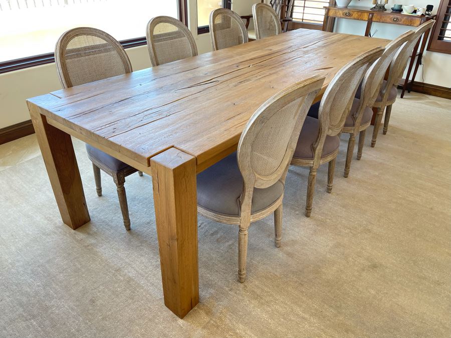 Set Of Eight Restoration Hardware Cane Back Chairs (Table Not Included / Listed Separately) [Photo 8]