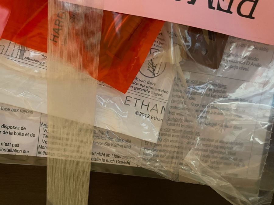 Update - Full Length Ethan Allen Gold Tone Mirror (Not Wood) 4'W X 7'H (Noticed Small Hairline Crack In Glass In Bottom Middle Of Mirror - See Photos) [Photo 9]