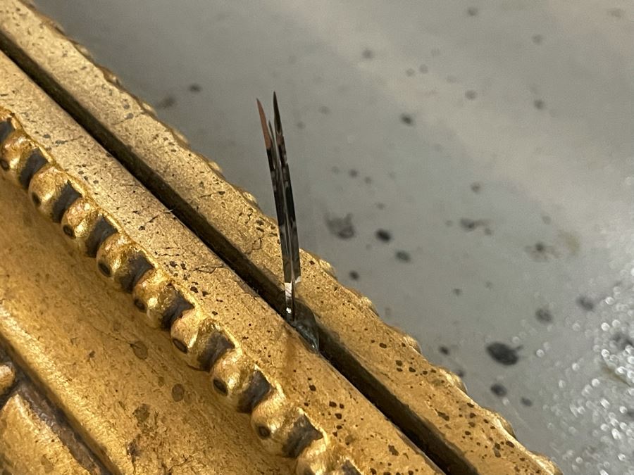 Update - Full Length Ethan Allen Gold Tone Mirror (Not Wood) 4'W X 7'H (Noticed Small Hairline Crack In Glass In Bottom Middle Of Mirror - See Photos) [Photo 10]