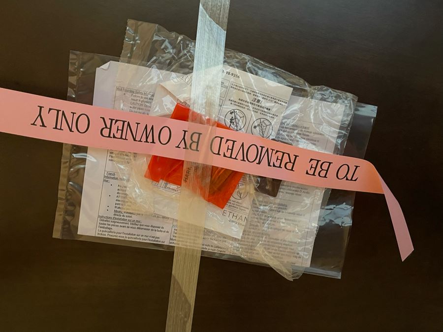 Update - Full Length Ethan Allen Gold Tone Mirror (Not Wood) 4'W X 7'H (Noticed Small Hairline Crack In Glass In Bottom Middle Of Mirror - See Photos) [Photo 7]