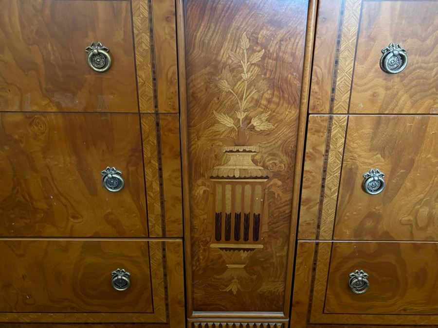 Stunning Italian Inlaid Wooden Chest Of Drawers Dresser 59W X 18D X 28H [Photo 8]