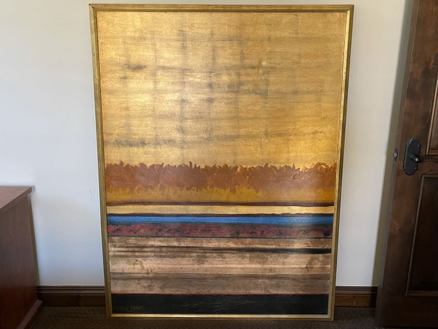Large Abstract Print Titled 'Landscape In Fall' By Jim Seale 46.5 X 61.5 [Photo 1]