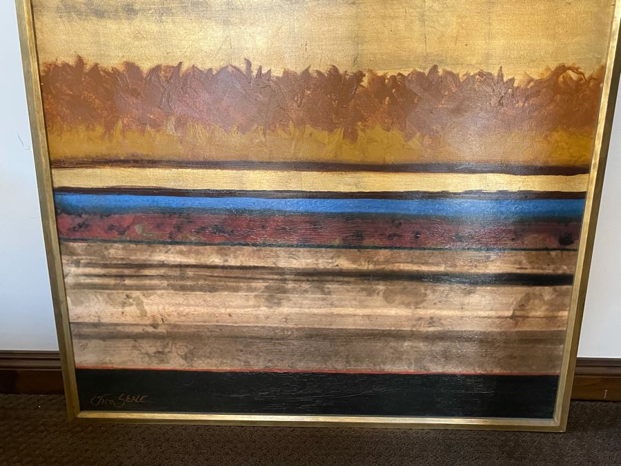 Large Abstract Print Titled 'Landscape In Fall' By Jim Seale 46.5 X 61.5 [Photo 3]