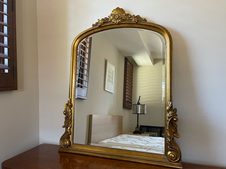 Gold Tone Beveled Glass Wall Mirror 36W X 44H [Photo 2]