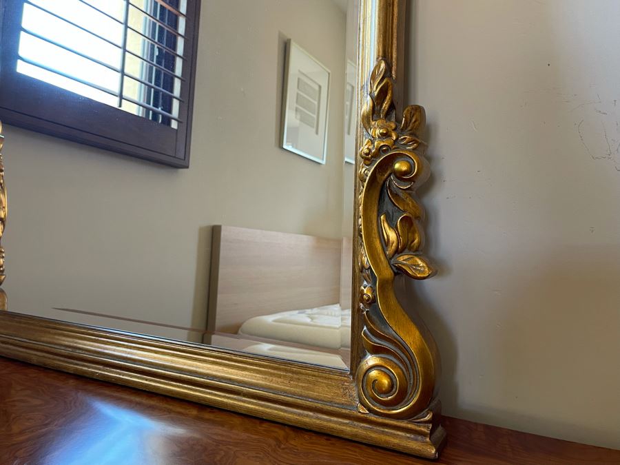 Gold Tone Beveled Glass Wall Mirror 36W X 44H [Photo 4]