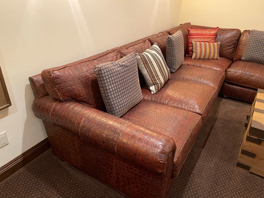 Ethan Allen Leather Featherblend Sofa Sectional 11' X 11' X 46'D [Photo 7]