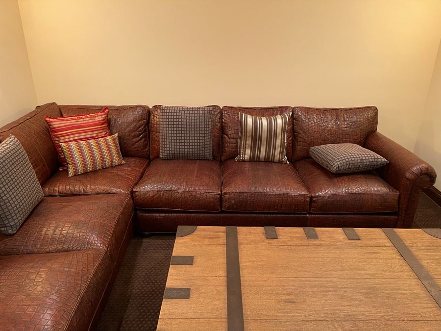 Ethan Allen Leather Featherblend Sofa Sectional 11' X 11' X 46'D [Photo 8]