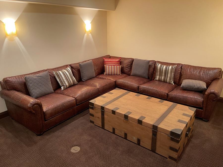 Ethan Allen Leather Featherblend Sofa Sectional 11' X 11' X 46'D [Photo 5]