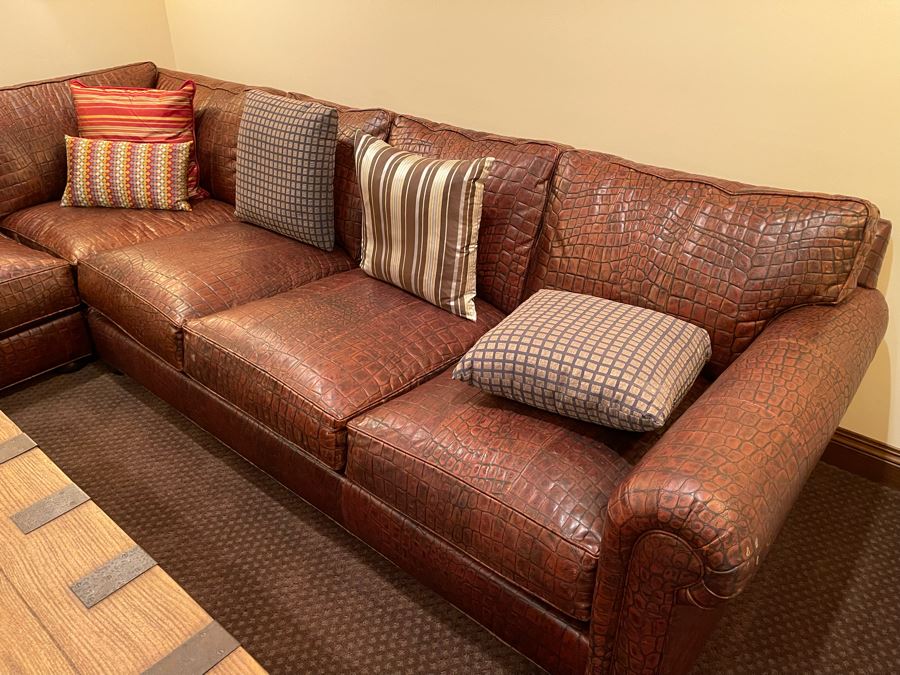 Ethan Allen Leather Featherblend Sofa Sectional 11' X 11' X 46'D [Photo 9]