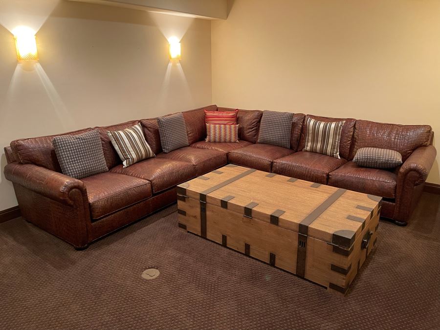 Ethan Allen Leather Featherblend Sofa Sectional 11' X 11' X 46'D [Photo 3]