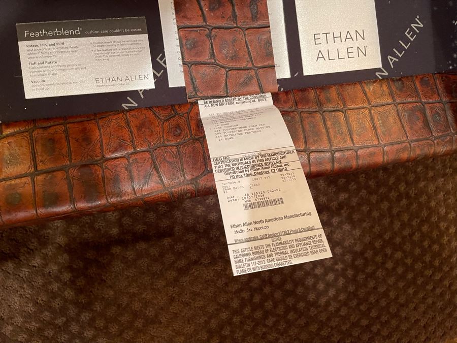 Ethan Allen Leather Featherblend Sofa Sectional 11' X 11' X 46'D [Photo 15]