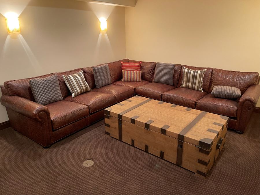 Ethan Allen Leather Featherblend Sofa Sectional 11' X 11' X 46'D [Photo 4]