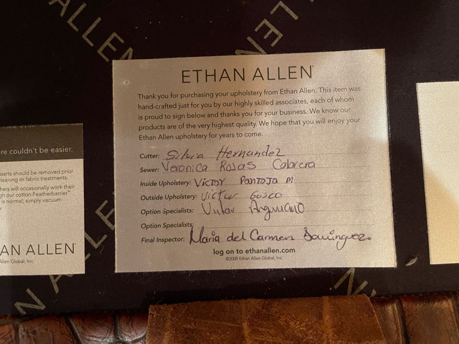 Ethan Allen Leather Featherblend Sofa Sectional 11' X 11' X 46'D [Photo 13]