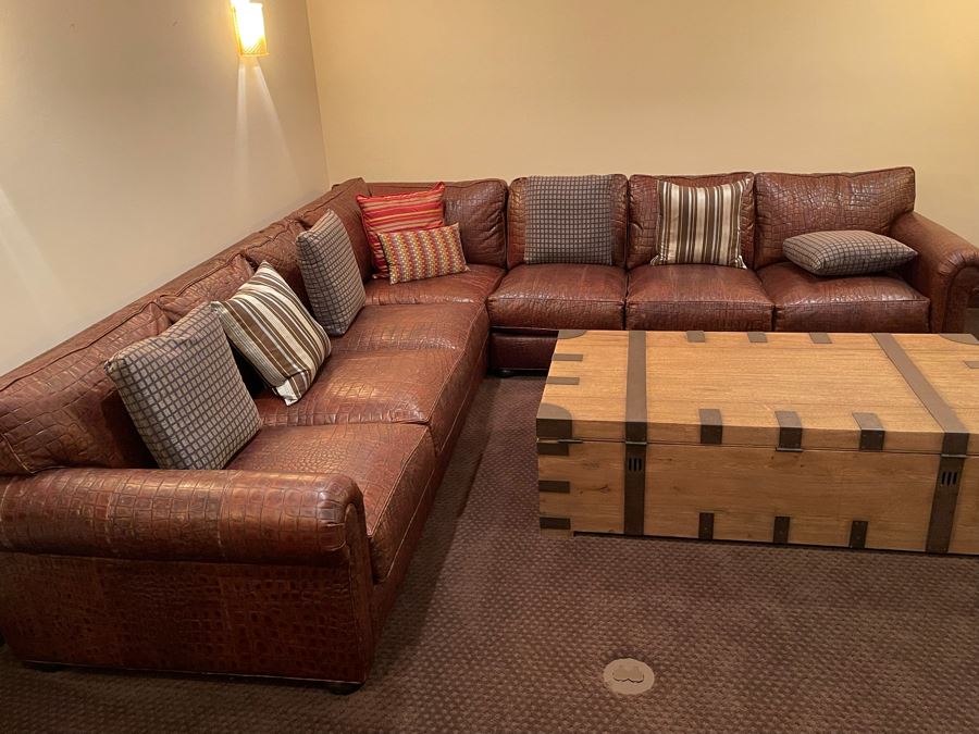 Ethan Allen Leather Featherblend Sofa Sectional 11' X 11' X 46'D [Photo 2]