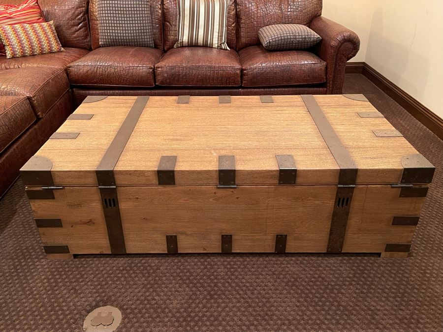 Huge Restoration Hardware Coffee Table Trunk 62W X 33D X 18H - See Photos [Photo 7]