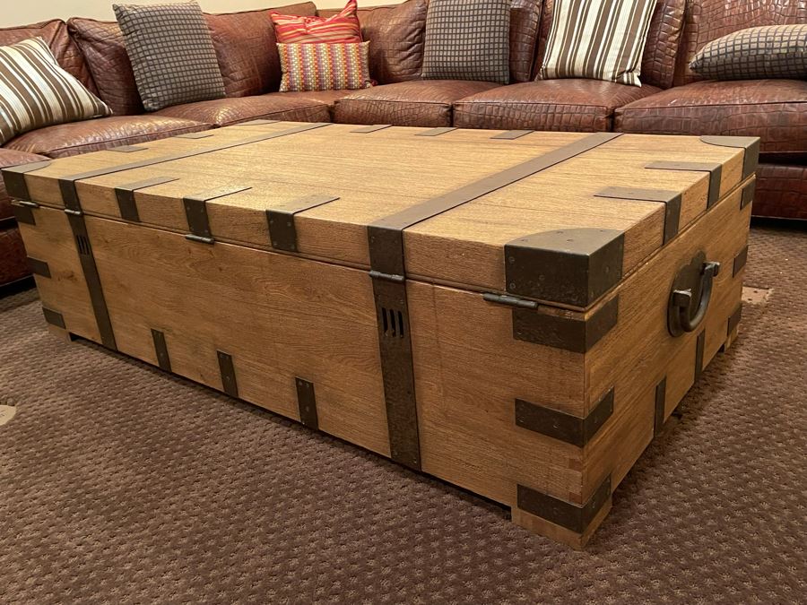 Huge Restoration Hardware Coffee Table Trunk 62W X 33D X 18H - See Photos [Photo 10]
