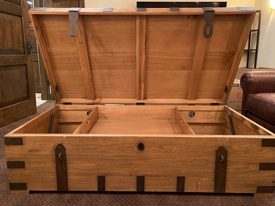 Huge Restoration Hardware Coffee Table Trunk 62W X 33D X 18H - See Photos [Photo 14]