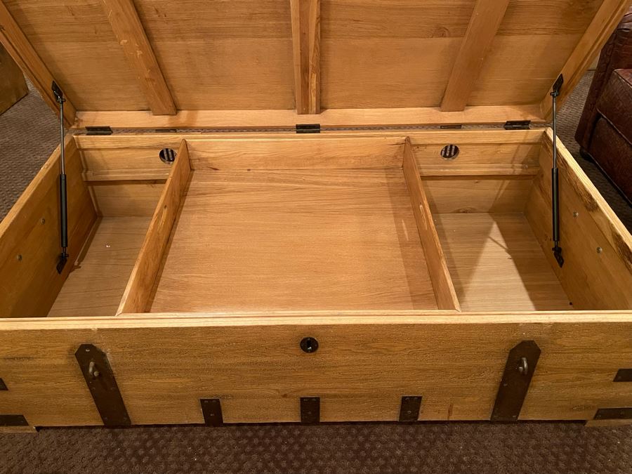 Huge Restoration Hardware Coffee Table Trunk 62W X 33D X 18H - See Photos [Photo 13]