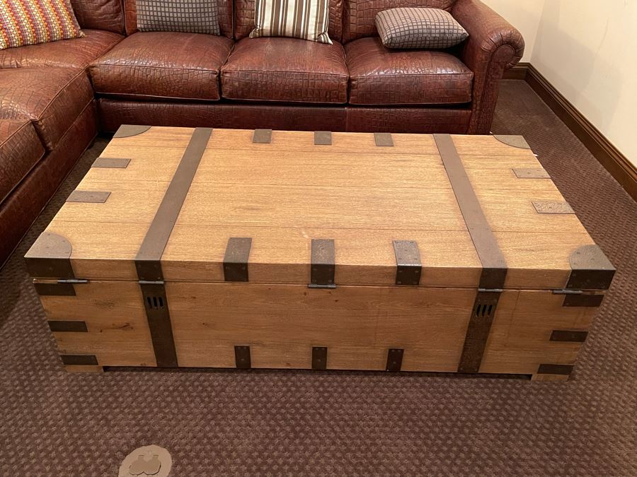 Huge Restoration Hardware Coffee Table Trunk 62W X 33D X 18H - See Photos [Photo 8]