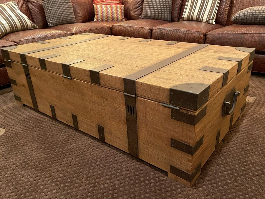 Huge Restoration Hardware Coffee Table Trunk 62W X 33D X 18H - See Photos [Photo 9]