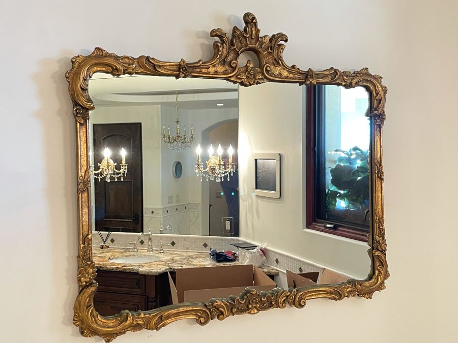 Gilt Wooden Wall Mirror 37W X 31H [Photo 4]