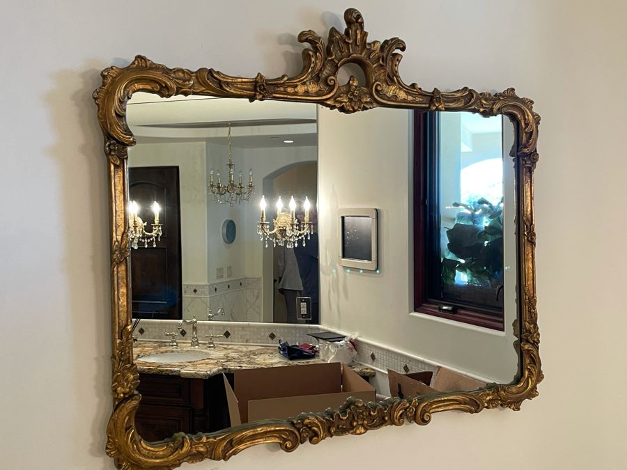 Gilt Wooden Wall Mirror 37W X 31H [Photo 3]