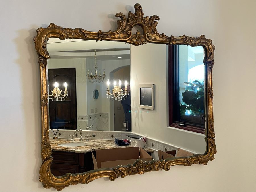 Gilt Wooden Wall Mirror 37W X 31H [Photo 2]