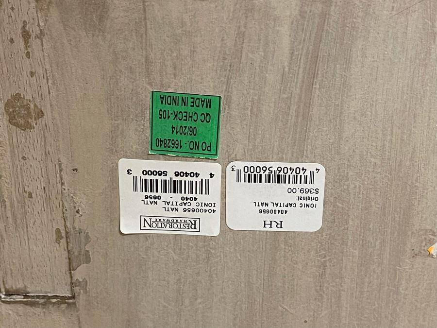 Pair Of Restoration Hardware Ionic Capital Decorative Wall Carving Columns 21W X 10D X 16H Retails $738 [Photo 7]